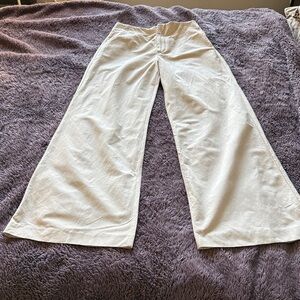 Zara Cream Wide Leg Trousers - Size S